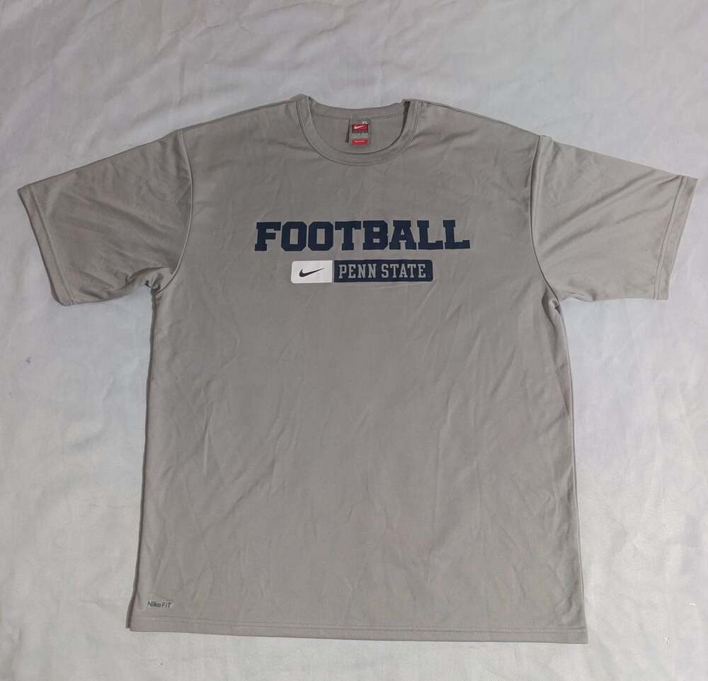 Nike Penn State Football T-Shirt Size XL Gray Team Fit Dry